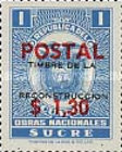 [Public Works Fiscal Stamps - Overprinted "TIMBRE DE LA CONSTRUCCION" and "POSTAL" and Surcharged, type BBN]