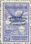[Airmail - The First South American Route of Graf Zeppelin Airship - Airmail Stamps of 1928 Overprinted in Green, type DL]