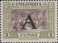 [Airmail - Previous Issues Overprinted A = "Avianca", type QP]