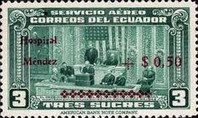 [Airmail - Mendez Hospital - Stamps of 1944 Surcharged, type RR]