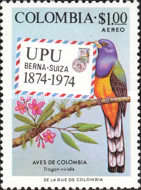 [Airmail - The 100th Anniversary of U.P.U. - Colombian Birds, type ALP]