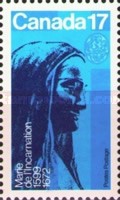 [The 17th-century Canadian Women. Statues by Emile Brunet, type AAG]