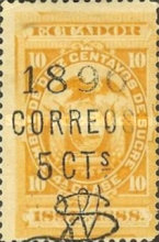 [Fiscal Stamps Overprinted "1896 CORREOS" & Surcharged, type XAD6]