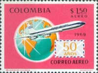 [Airmail - The 50th Anniversary of 1st Colombian Airmail Flight, type AGV]