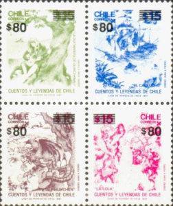[Folktales - Various Stamps Surcharged, type ]
