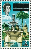 [Postage Stamps from St. Kitts and Nevis Overprinted "Independent Anguilla", type A2]
