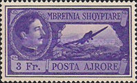 [Airmail - King Zog I & Airplane, type BI6]