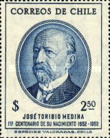 [The 100th Anniversary of the Birth of Toribio Medina, 1852-1930, type HS]
