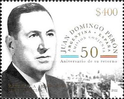 [The 50th Anniversary of the Return of Juan Peron to Argentina - Joint Issue with Spain, type EFV]