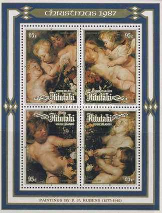 [Christmas - Details of Angels from "Virgin with Garland" by Rubens - Issues of 1987 with Face Value of 95c, type ]