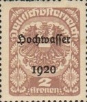 [Overprinted "Hochwasser 1920", type BG12]