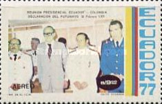 [Airmail - Meeting of the Presidents of Colombia and Ecuador - Fluorescent Paper, type BLO]
