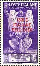 [Italian Stamps No. 540-549 in Different Colors Overprinted "ISOLE ITALIANE DELL'EGEO", type BU]