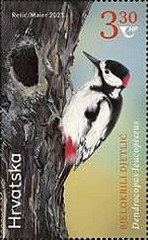 [Protected Bird Specie - Middle-spotted and White-winged Woodpecker - Joint Issue with Kyrgyzstan, type BBU]