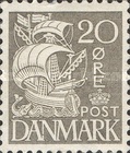 [Caravel - Steel Engraving. 1 Line of Fields Left of "D" in "DENMARK", type AT10]