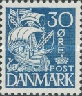 [Caravel - Steel Engraving. 1 Line of Fields Left of "D" in "DENMARK", type AT12]