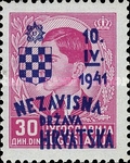 [Yugoslavia Postage Stamps Overprinted in Red or Blue -, type C14]