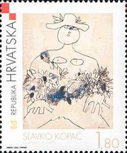 [The Croatian Modern Painting - Slavko Kopac - 'Flower Girl II', type VF]