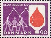 [Blood Save Lives Campaign - Inscription "BLOD REDDER LIV", type IQ]
