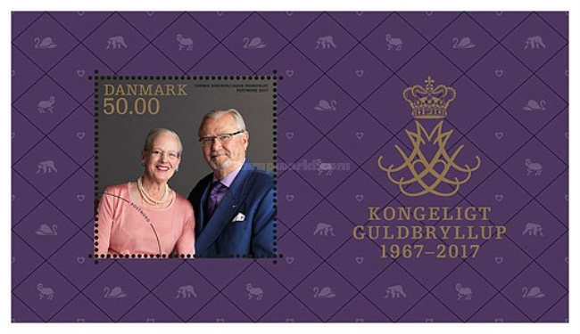 [The 50th Anniversary of the Wedding of Queen Margrethe II & Prince Henrik - Joint Issue with Faroe Islands & Greenland, type ]