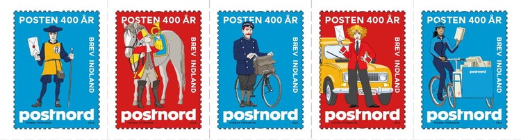 [The 400th Anniversary of the Danish Postal Service, type ]