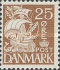 [Caravel - Steel Engraving. 1 Line of Fields Left of "D" in "DENMARK", type AT11]
